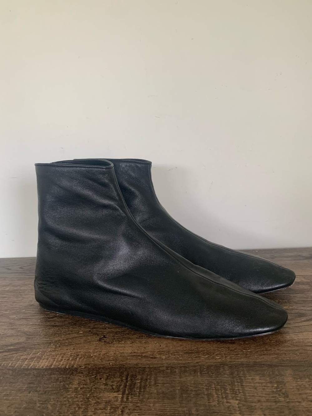 Le Monde Beryl Luna Womens Leather Back Zip Ankle Boots Black Size 39 Minimalist